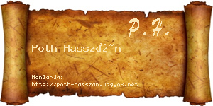 Poth Hasszán névjegykártya